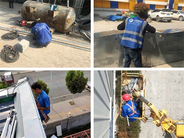 信陽市潢川縣圣光集團(tuán)夜景亮化施工現(xiàn)場(chǎng)